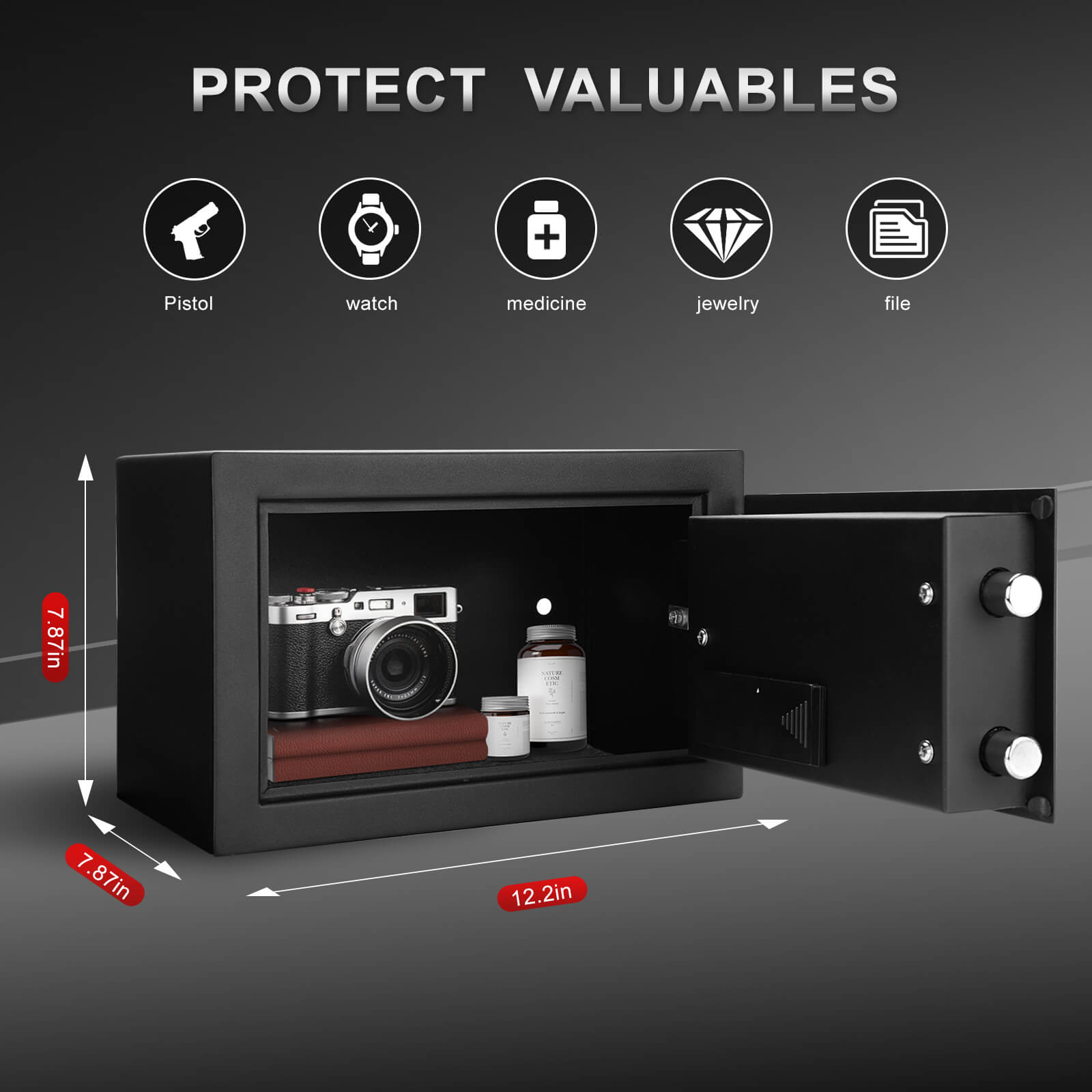 TigerKing Mini Digital Keypad Safe Box Closet Safe Black 0.5 CU.ft E20SP