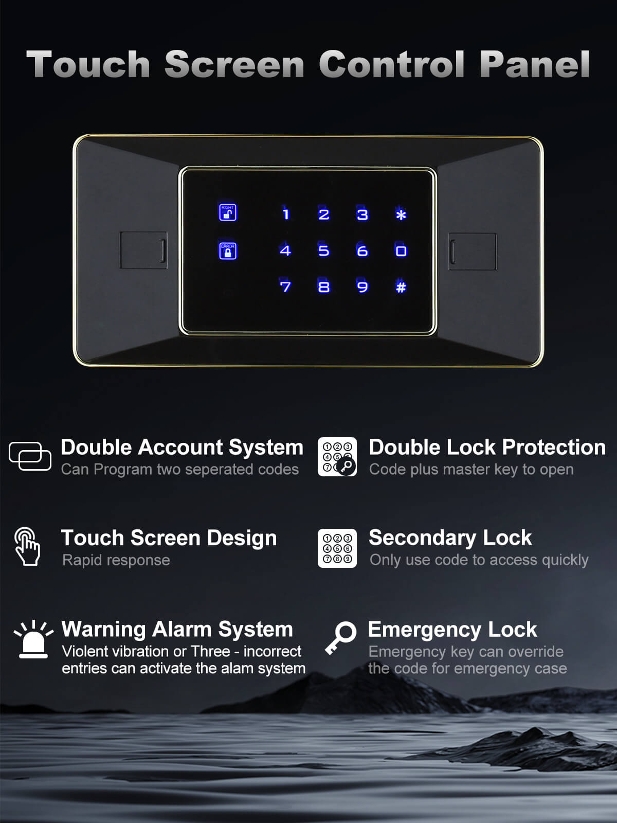 TigerKingSafe Touch Screen Luxury Safe for Home 2.05 CU.ft Black 58JJH ...