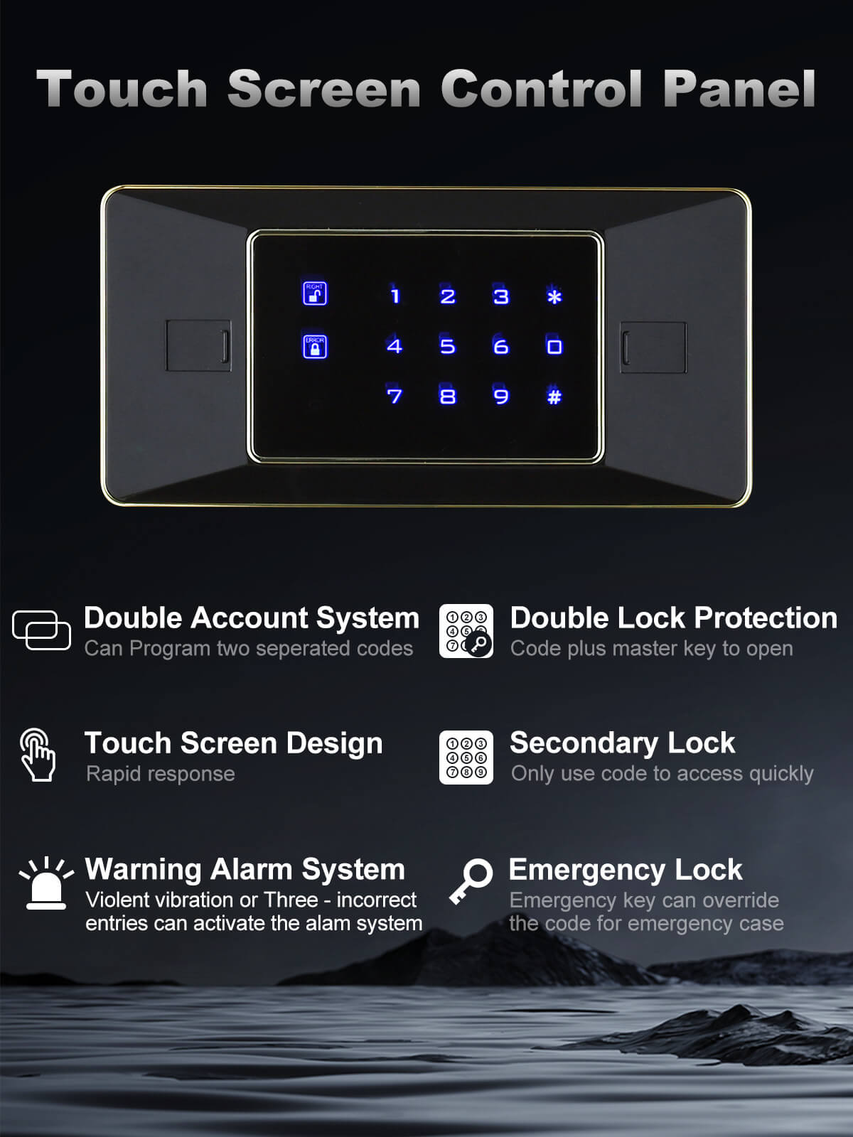 TigerKing Safe Touch Screen Luxury Safe for Home 2.05 CU.ft Black 58JJH