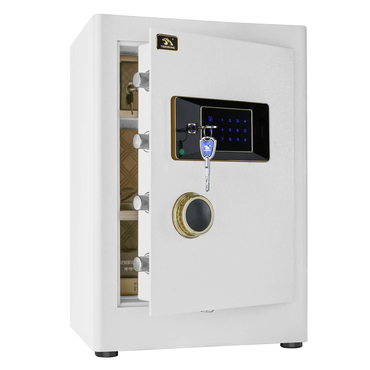 TigerKing Safe Touch Screen Luxury Safe for Home safe box for documents 2.05 CU.ft White 58JJH