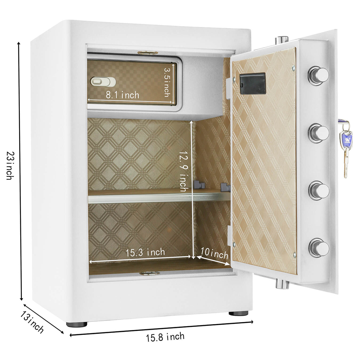 TigerKingSafe Touch Screen Luxury Safe for Home 2.05 CU.ft White 58JJH ...