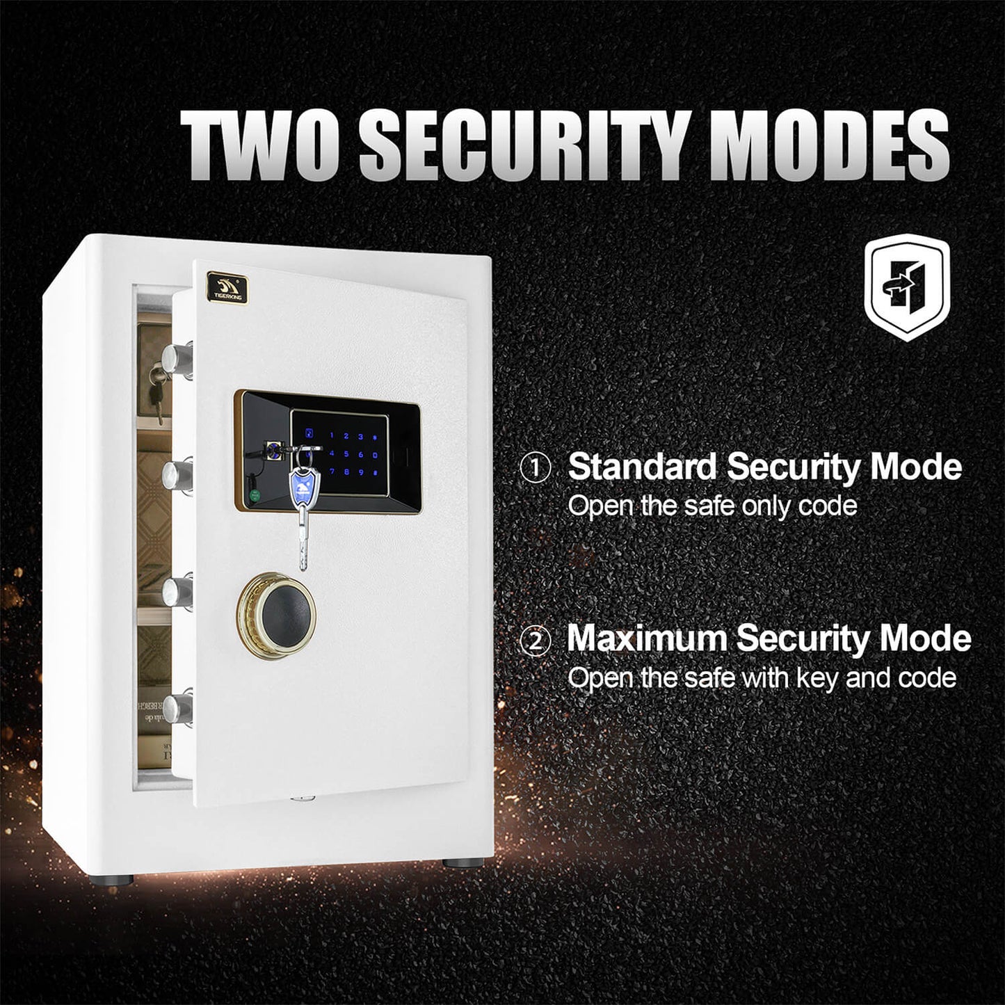 TigerKing Safe Touch Screen Luxury Safe for Home safe box for documents 2.05 CU.ft White 58JJH