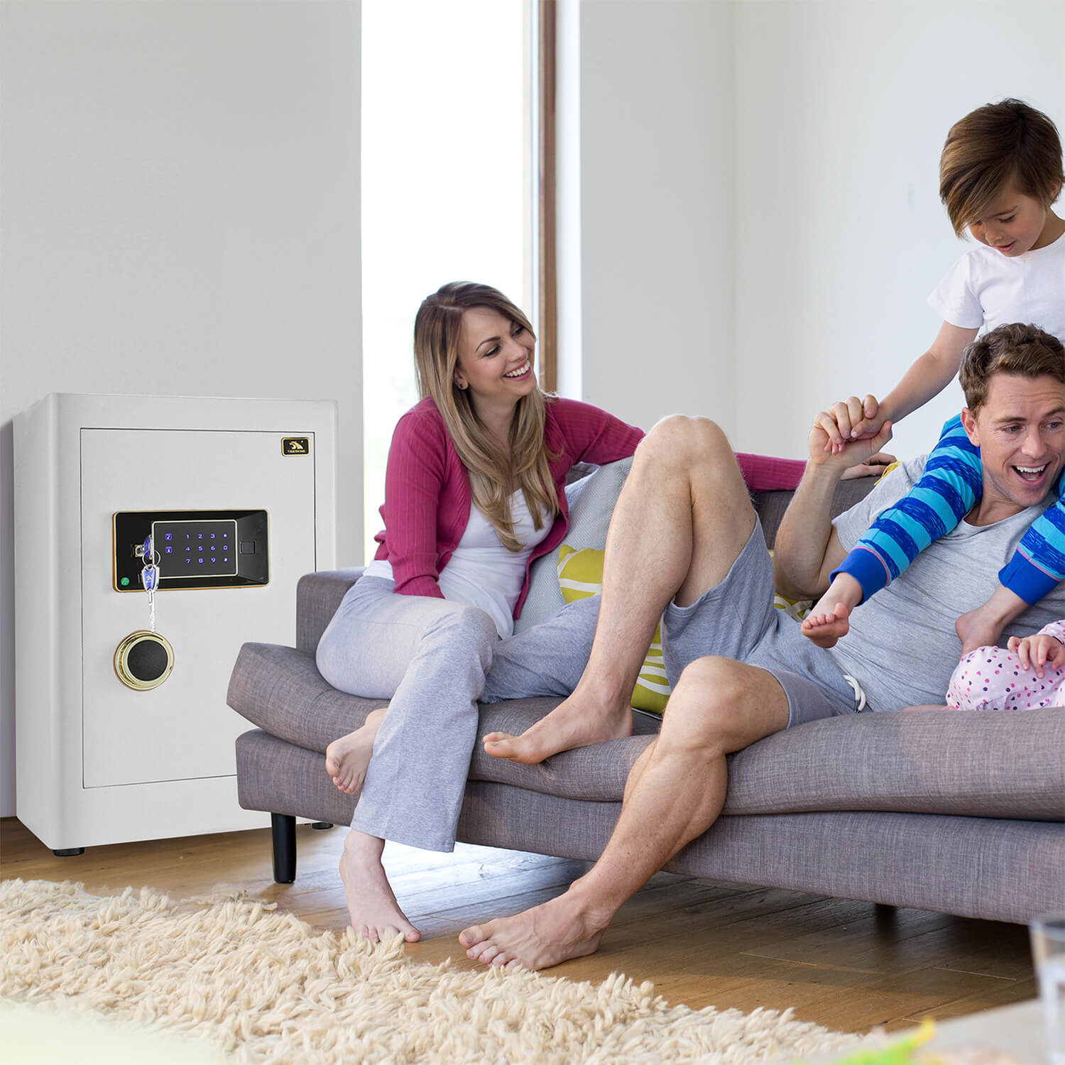 TigerKingSafe Touch Screen Luxury Safe for Home 2.05 CU.ft White 58JJH ...