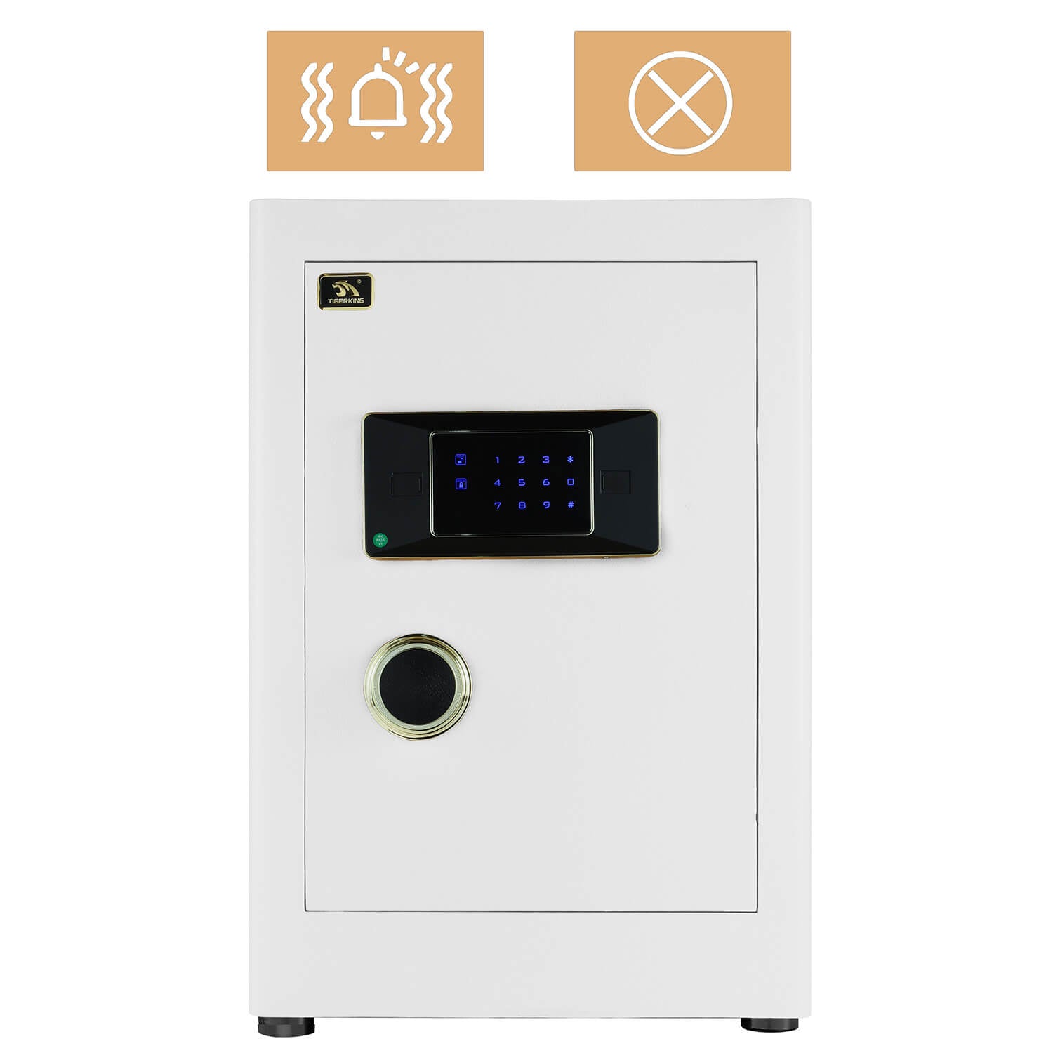 TigerKing Safe Touch Screen Luxury Safe for Home safe box for documents 2.05 CU.ft White 58JJH