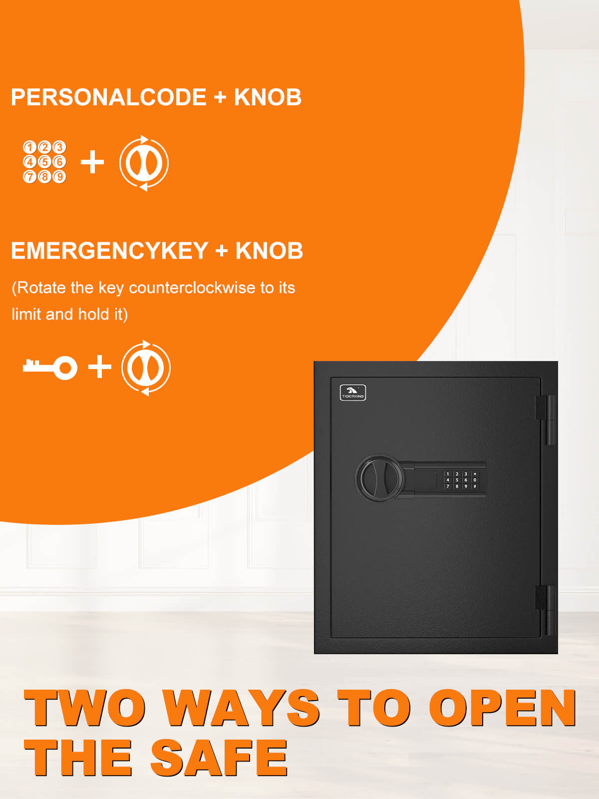 TigerKing 30 Min Fireproof Home Safe Digital Lock 1.24 CU.ft FPSD40