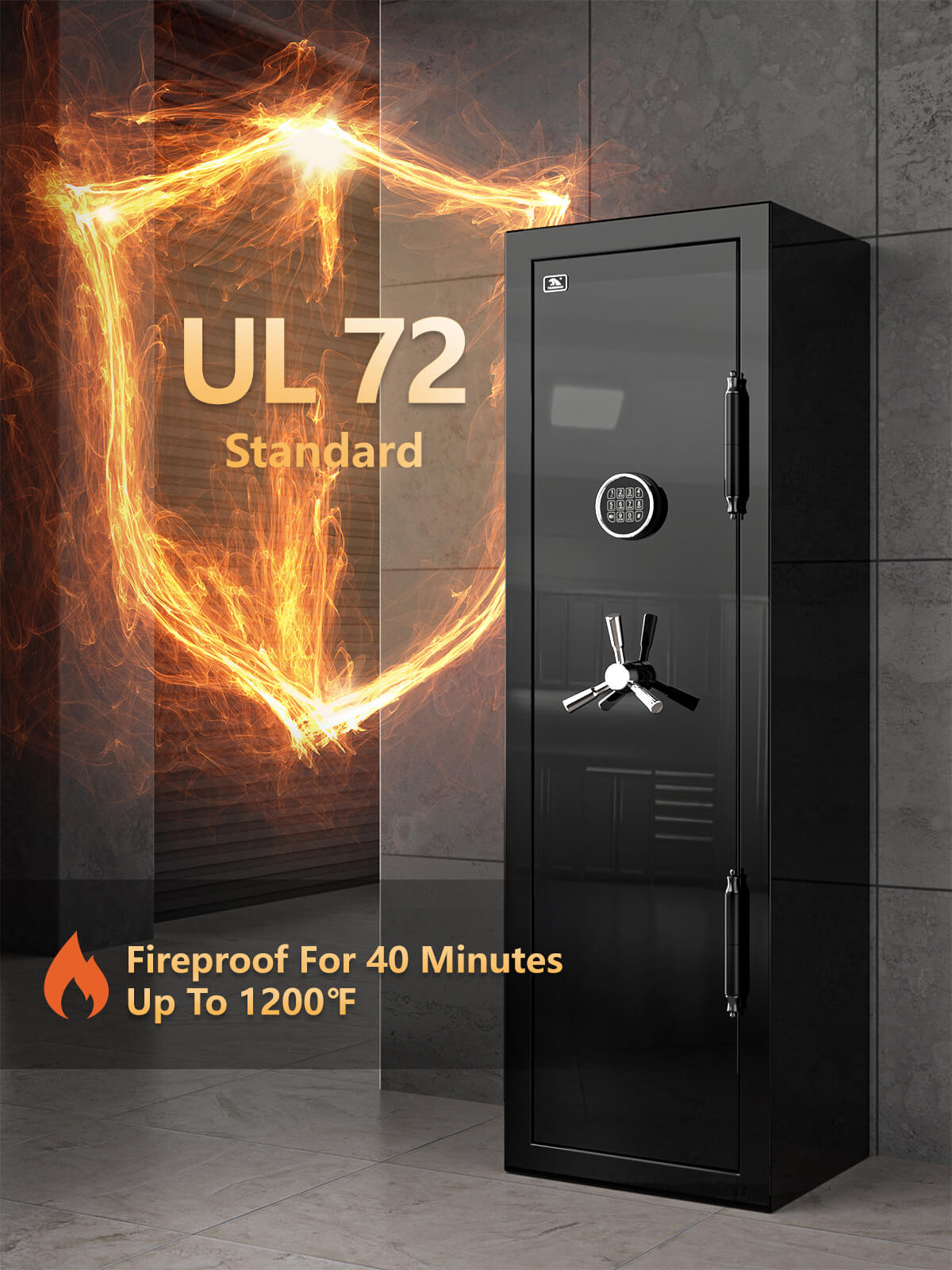 TigerKing Spark 5517 plus 8.12 cu.ft fireproof jewelry safe with 3 drawers/black/scene fireproof