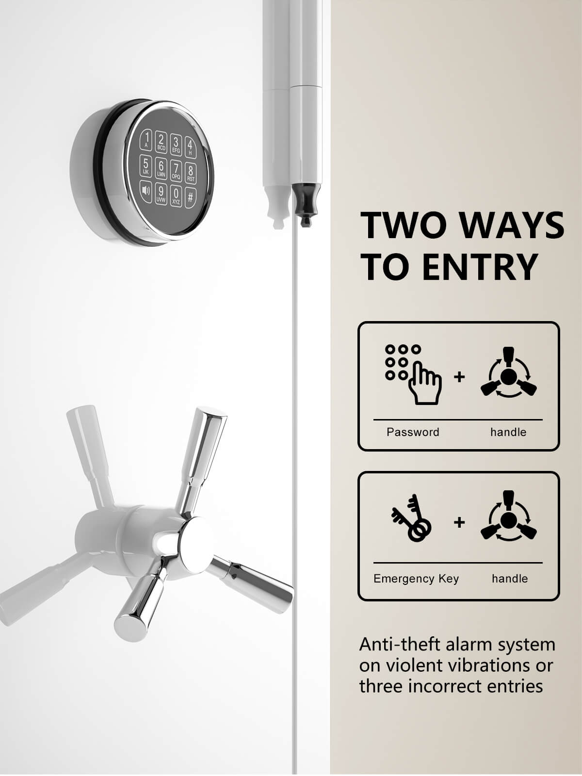 TigerKing Spark 5517 plus 8.12 cu.ft fireproof jewelry safe with 3 drawers/white/entry method