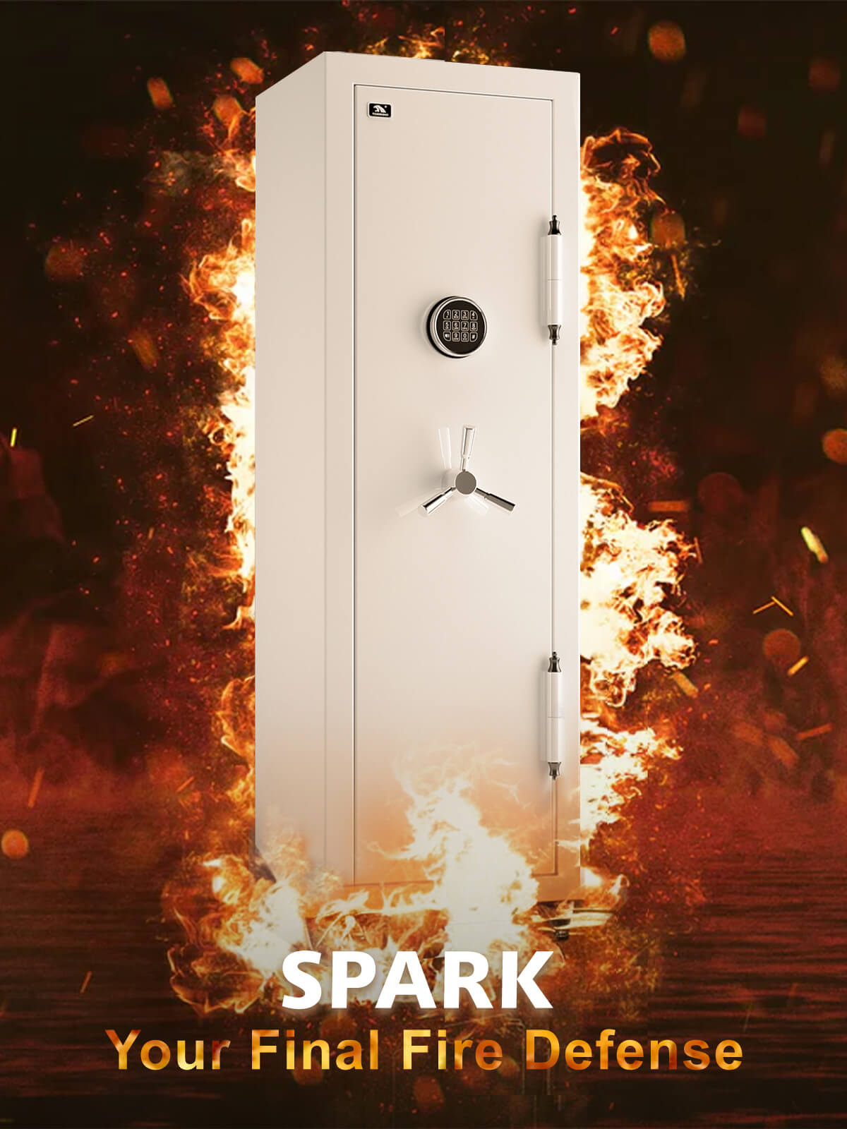 TigerKing Spark 5517 plus 8.12 cu.ft fireproof jewelry safe with 3 drawers/white/fine defense