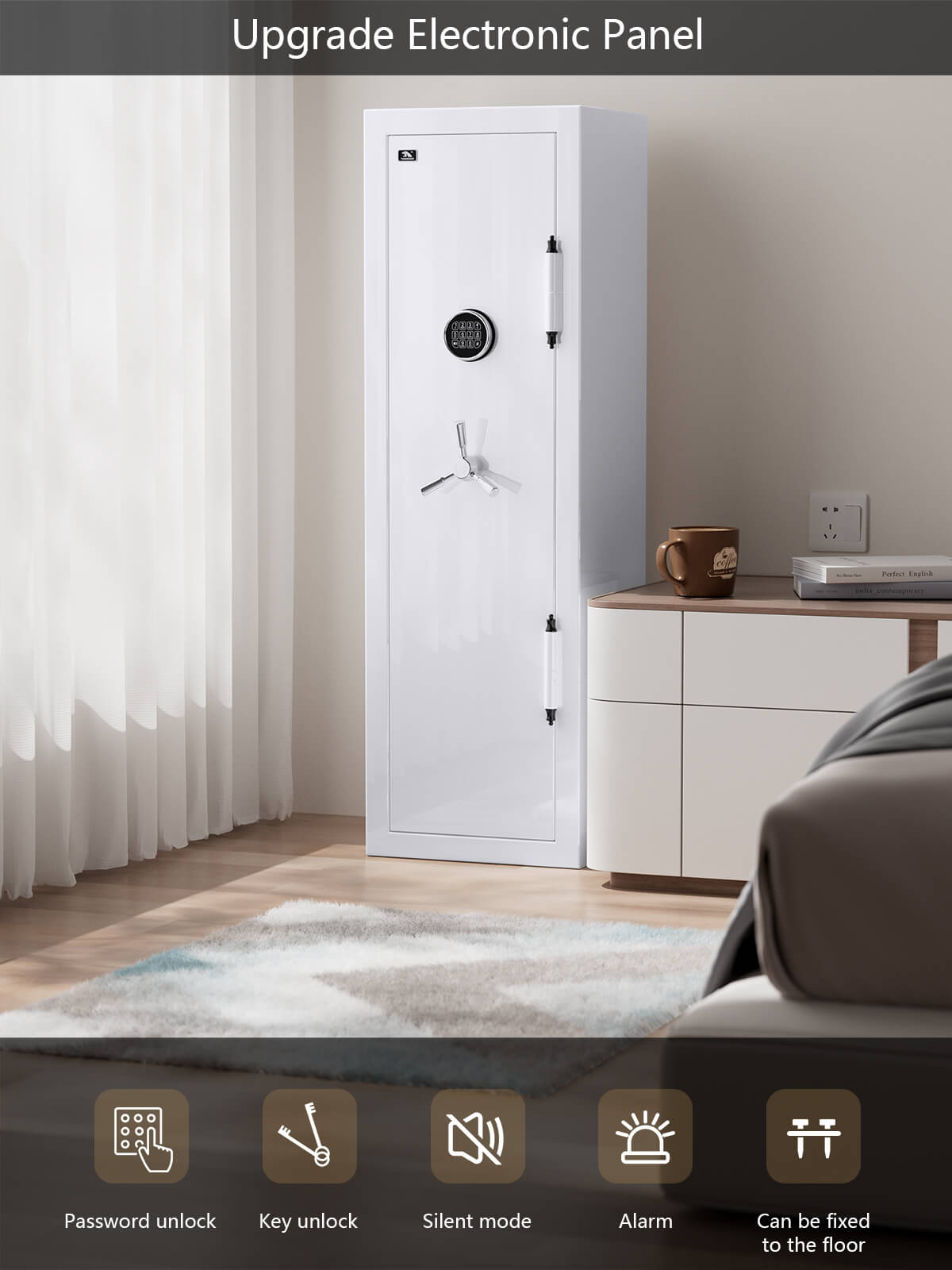 TigerKing Spark 5517 plus 8.12 cu.ft fireproof jewelry safe with 3 drawers/white/scene function