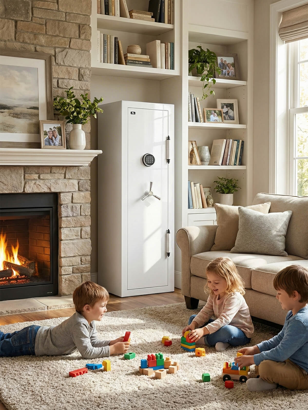 TigerKing Spark 5517 plus 8.12 cu.ft fireproof jewelry safe with 3 drawers/white/scene