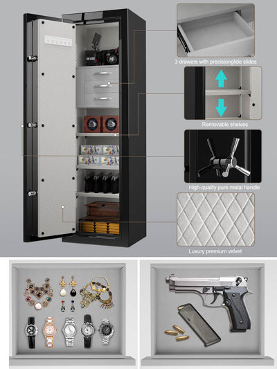 Left-Hinged Jewelry Safe 3 Drawers, 8.12 cu.ft UL 72 Fireproof Safe - SPARK5517 SE LEFT