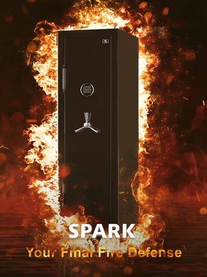 TigerKing Spark 5517 plus left-hinged 8.12 cu.ft fireproof jewelry safe with 3 drawers/black/fine defense