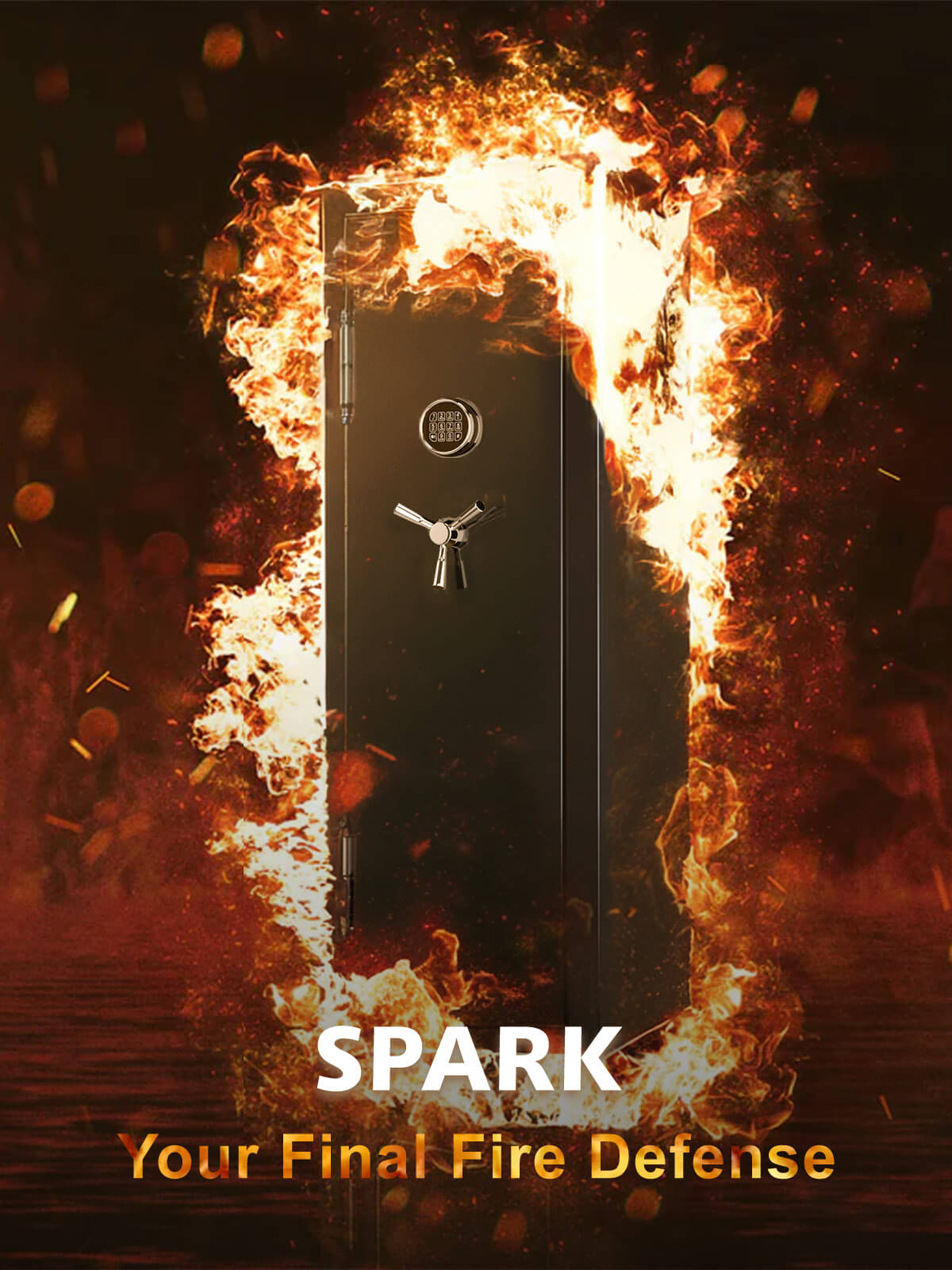 TigerKing Spark 5922 plus left-hinged 13.1 cu.ft fireproof jewelry safe with 3 drawers/black/fine defense