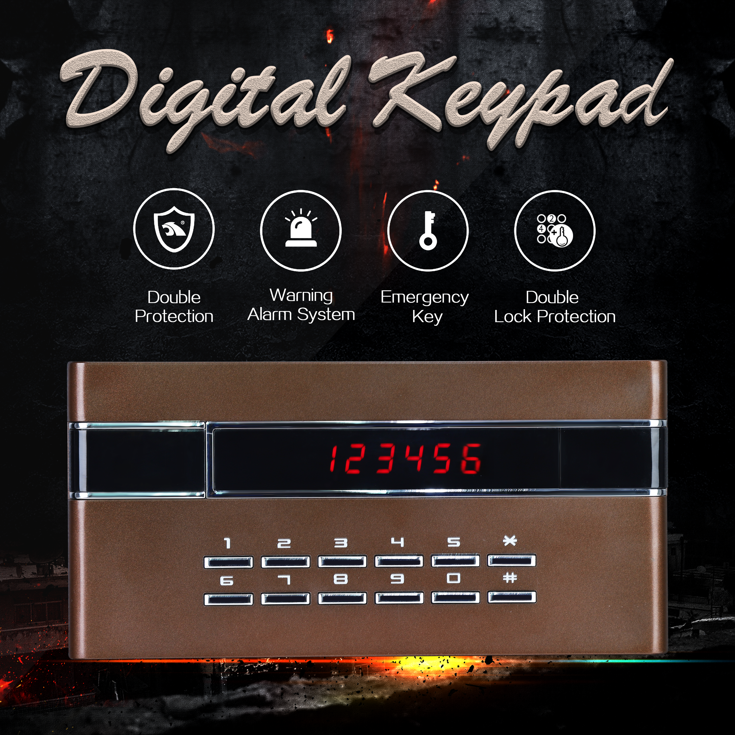 TIGERKING Small Digital Home Safe 1.2 Cubic Feet Black - 30LFB TIGERKING SAFE
