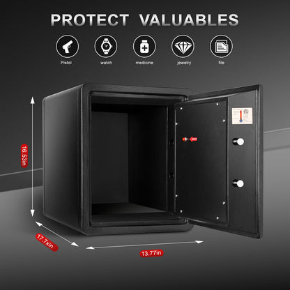 Fireproof Safe with Fingerprint 2.3 Cubic Feet 42OE - TIGERKING TIGERKING SAFE