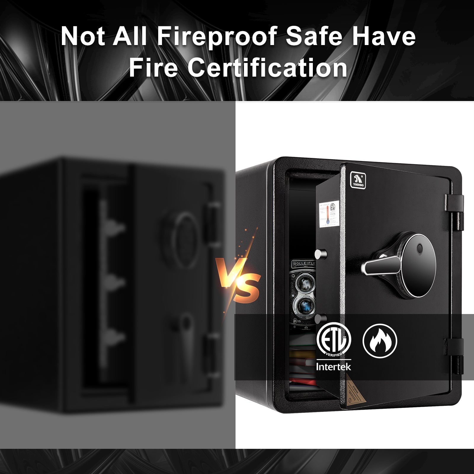 Fireproof Safe with Fingerprint 2.3 Cubic Feet 42OE - TIGERKING TIGERKING SAFE