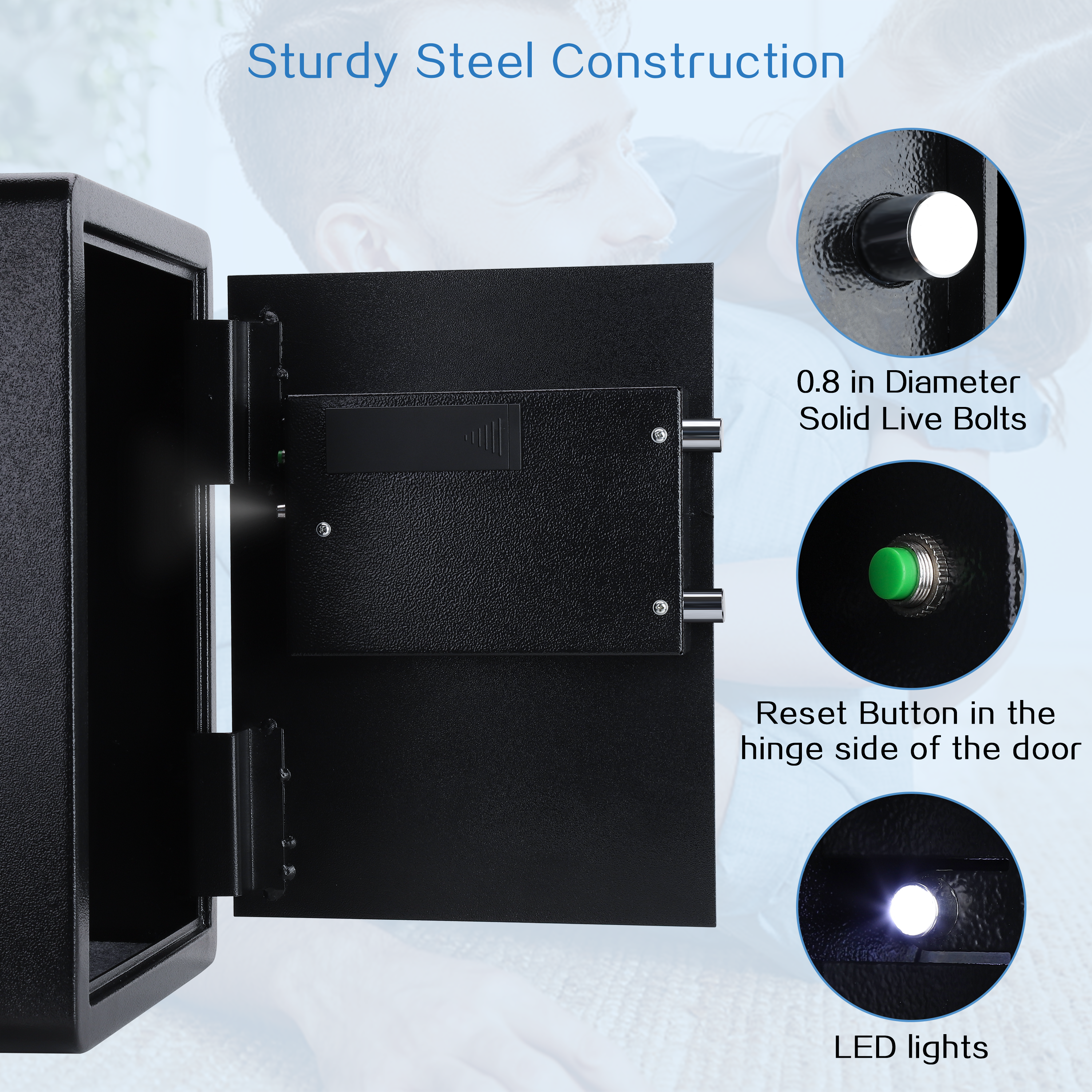 Security Home Safe 1.8 Cubit Feet Black E45LK - TIGERKING TIGERKING SAFE