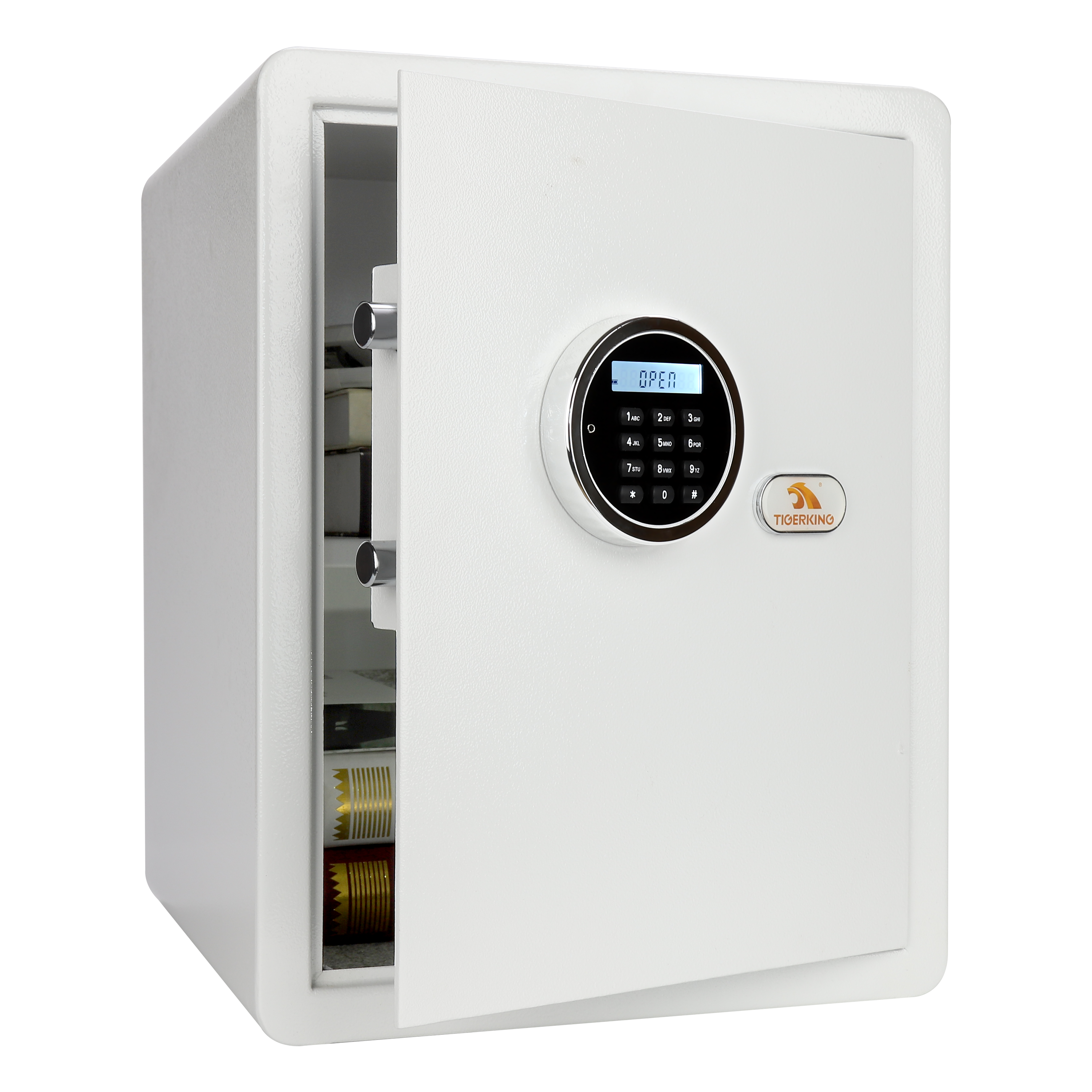 Security Home Safe 1.8 Cubit Feet White E45LK - TIGERKING TIGERKING SAFE
