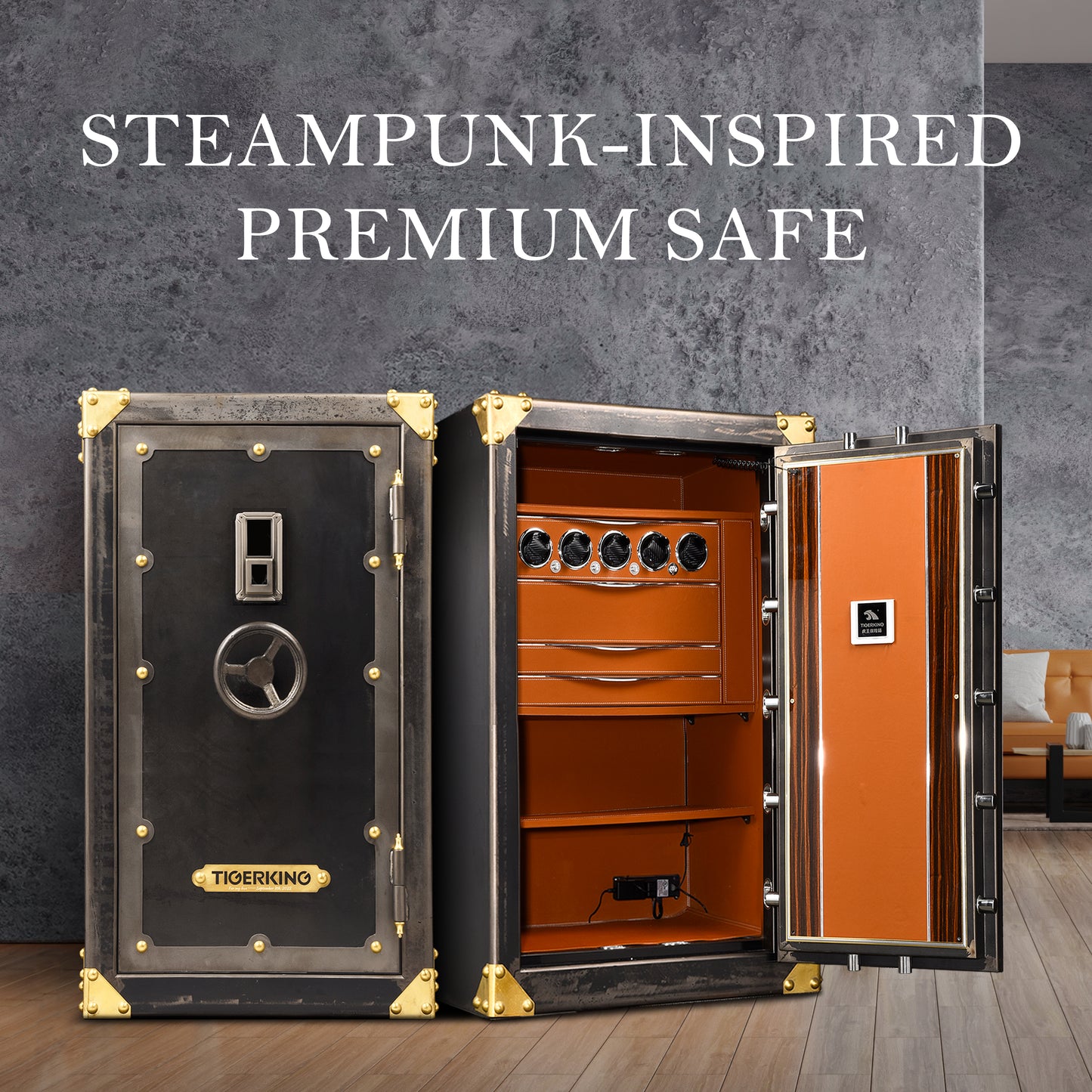 FPCS150 Steampunk style retro jewelry safe - tigerking TIGERKING SAFE