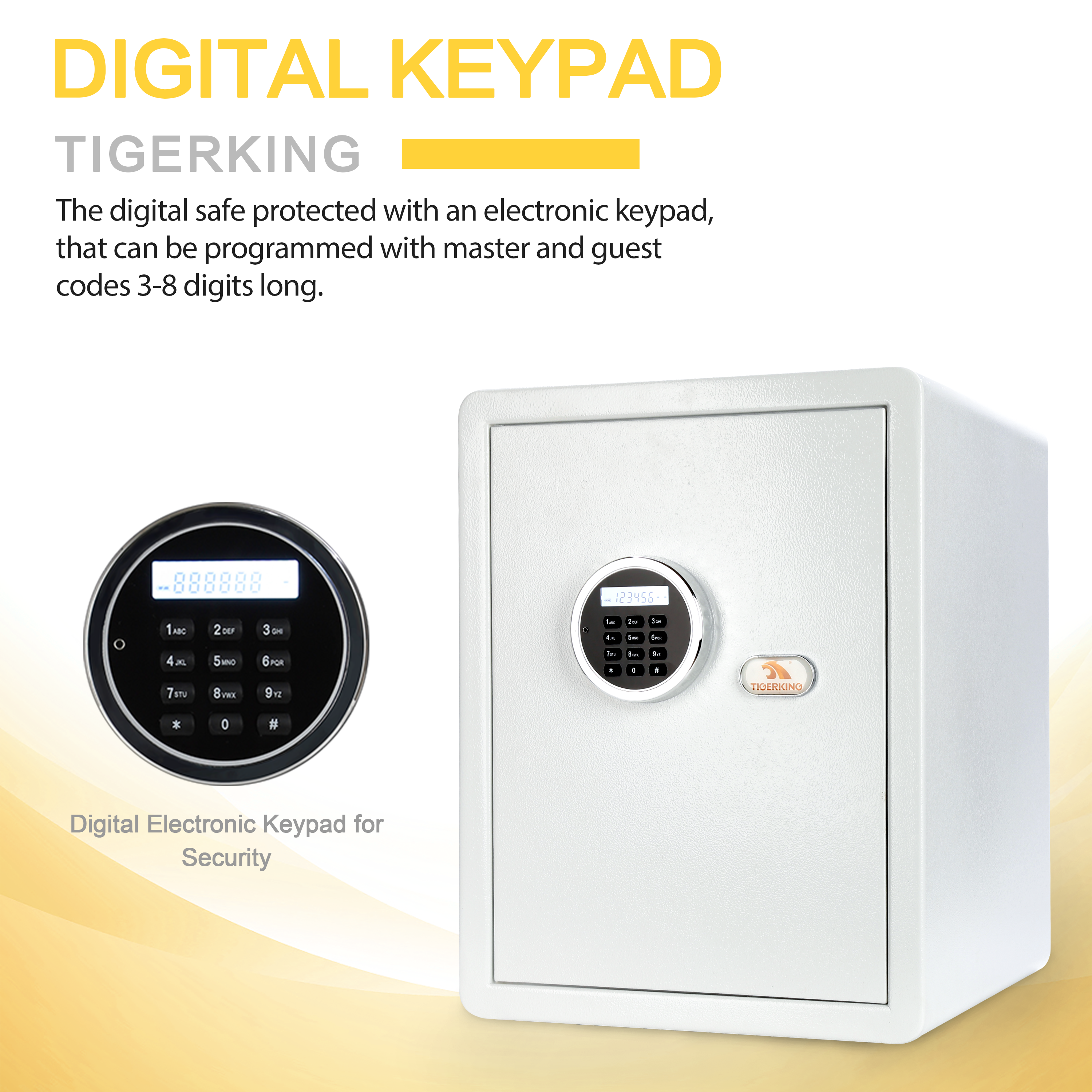 Security Home Safe 1.8 Cubit Feet White E45LK - TIGERKING TIGERKING SAFE