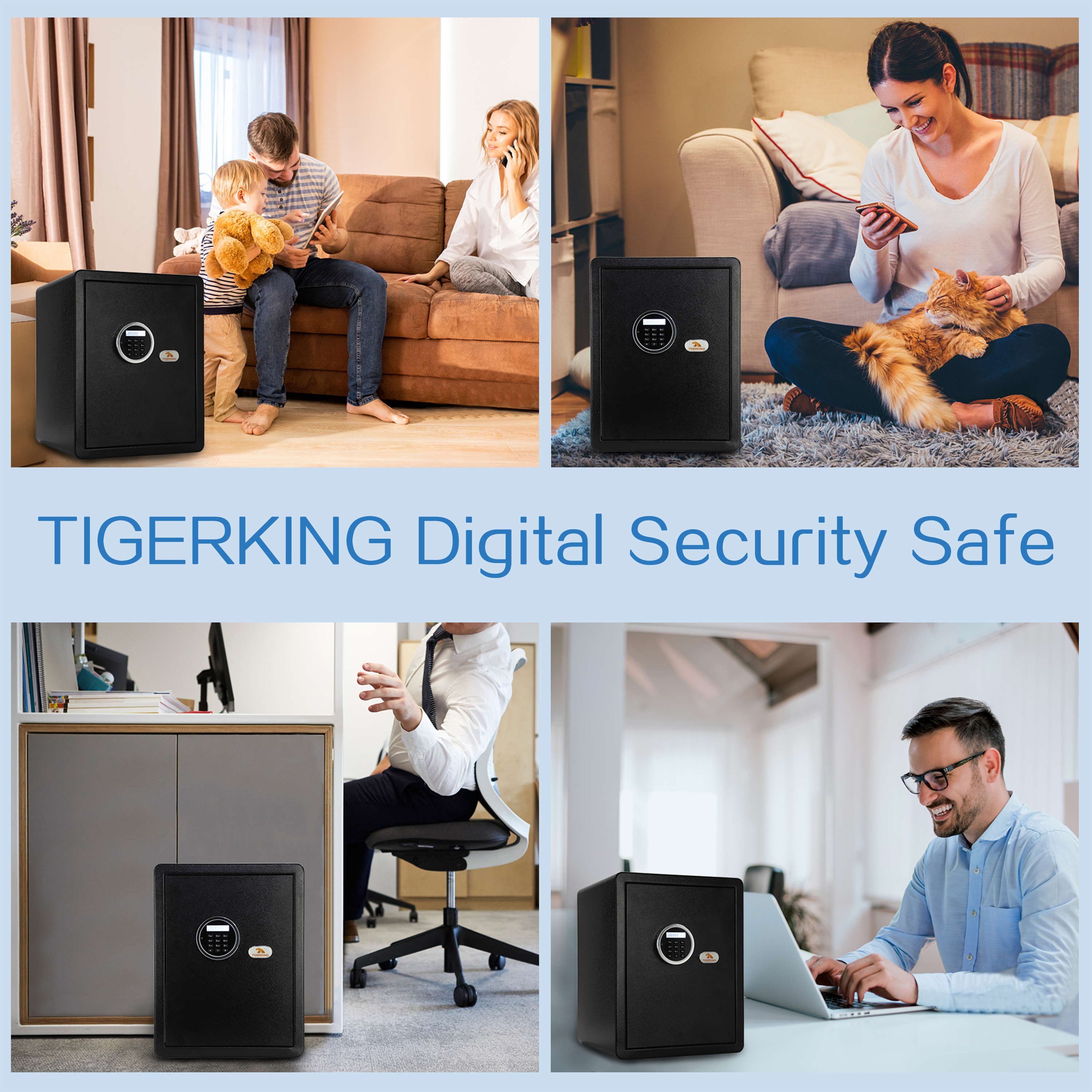 Security Home Safe 1.8 Cubit Feet Black E45LK - TIGERKING TIGERKING SAFE