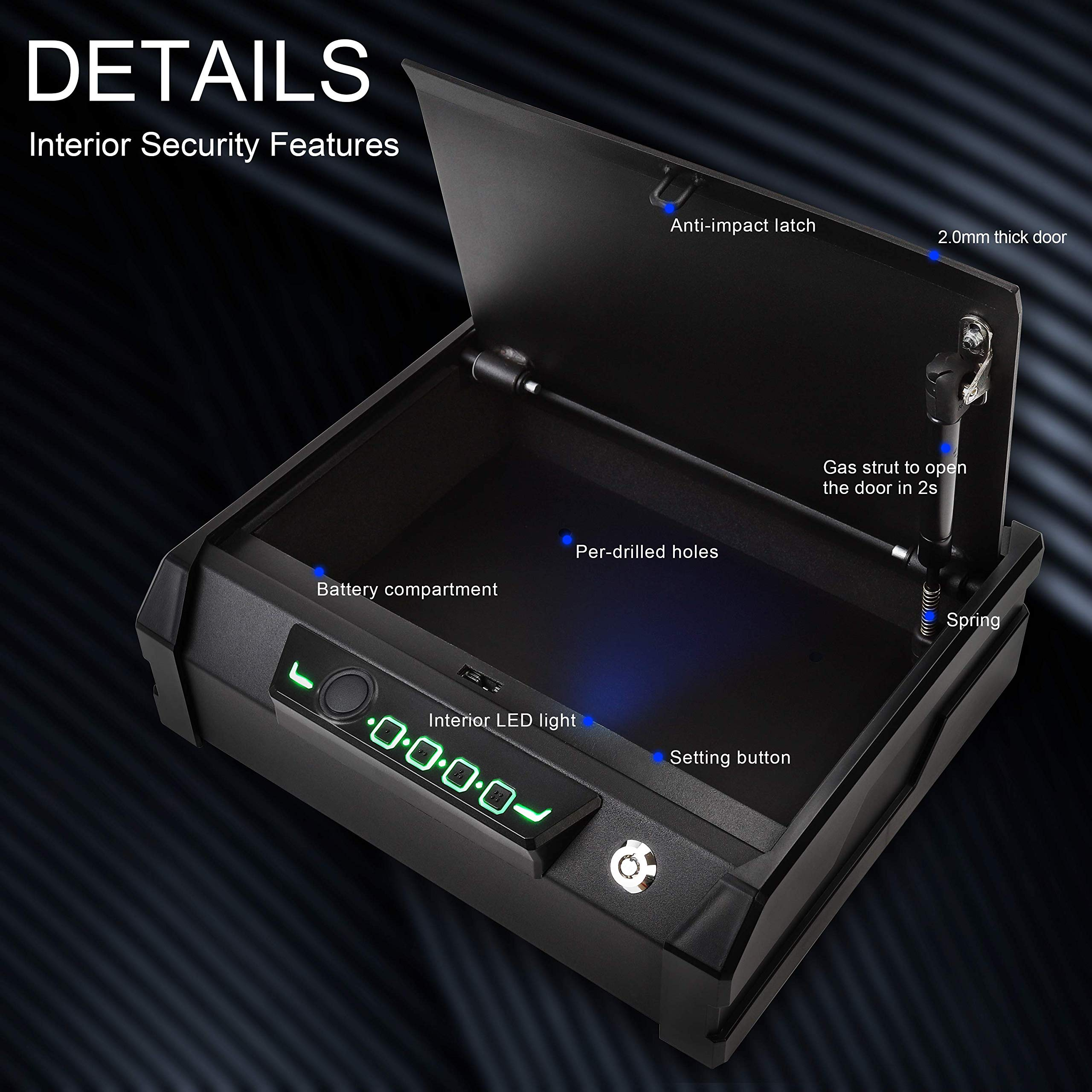 TIGERKING Flip Up Pistol Safe With Digital Keypad PB4 TIGERKING SAFE