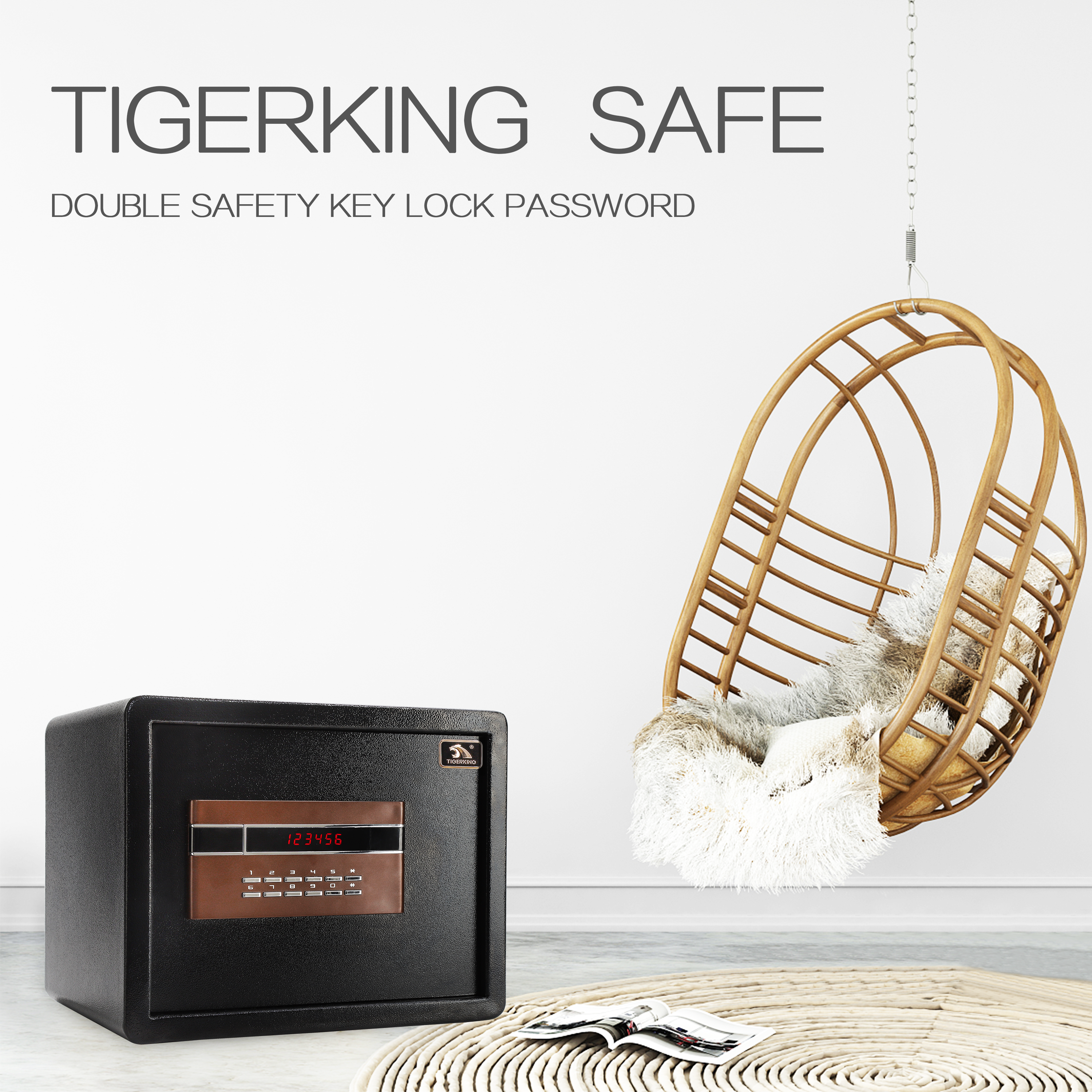 TIGERKING Small Digital Home Safe 1.2 Cubic Feet Black - 30LFB TIGERKING SAFE