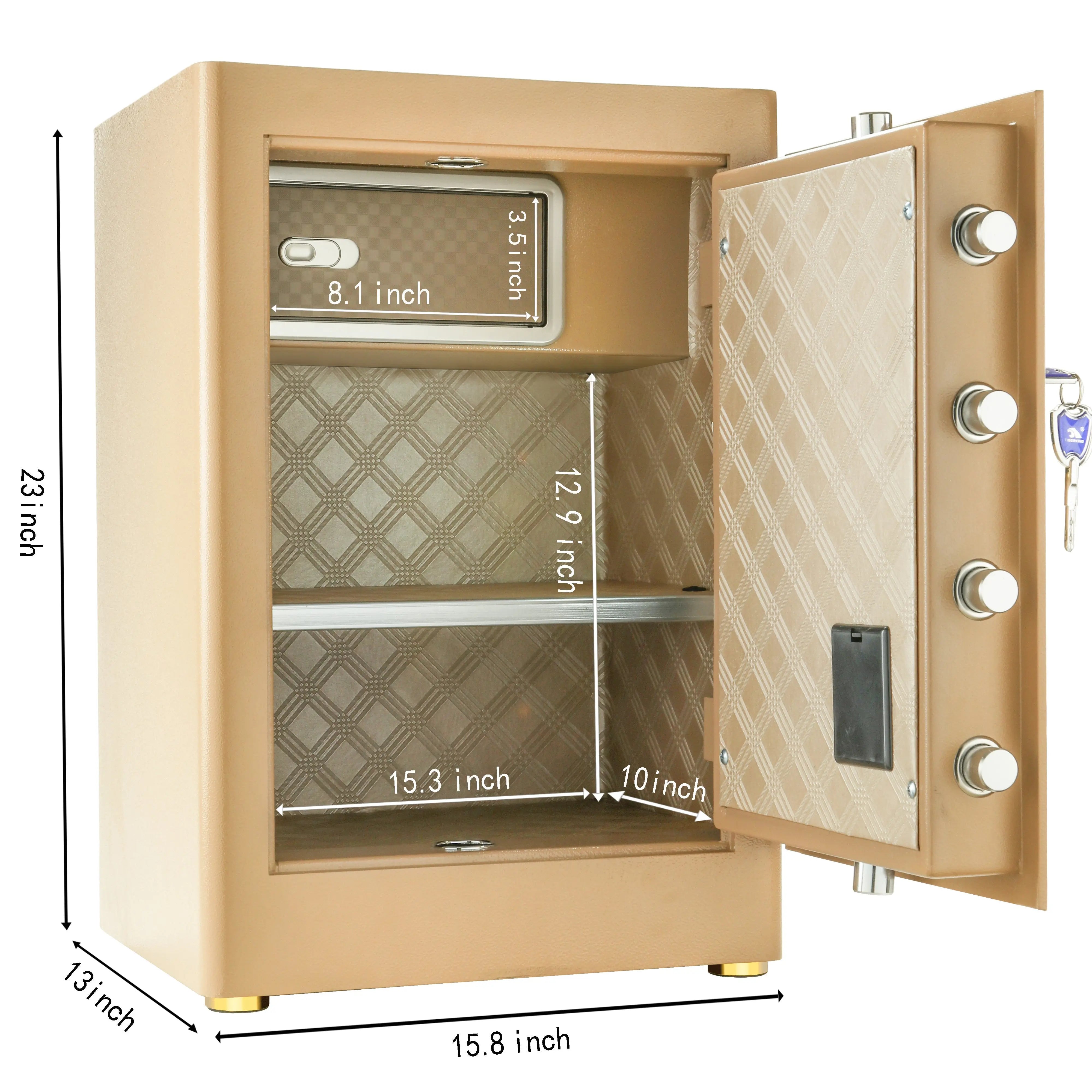 Touch Screen Home Safe 2.05 Cubic Feet Gold 58JJH - TIGERKING TIGERKING SAFE